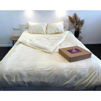 Постільна білизна LARA d13176р beige сатин-страйп LUX полуторна