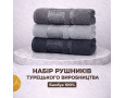 Набор турецких бамбуковых махровых полотенец Zeron 3 штуки 50х90 Bamboo Agag Desen серый