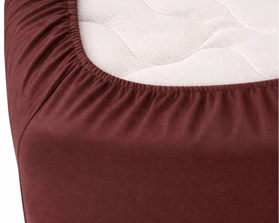 Простынь на резинке LARA сатин LUX dp13260 BROWN 160х200+25 см