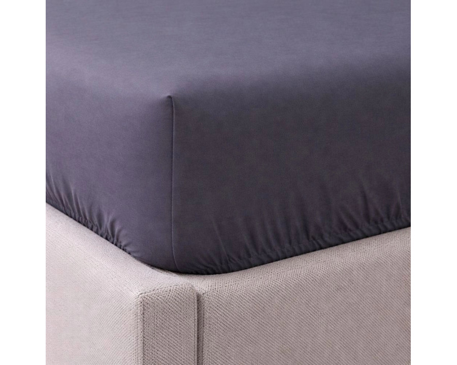 Простынь на резинке LARA сатин LUX dp13255 GREY 160х200+25 см