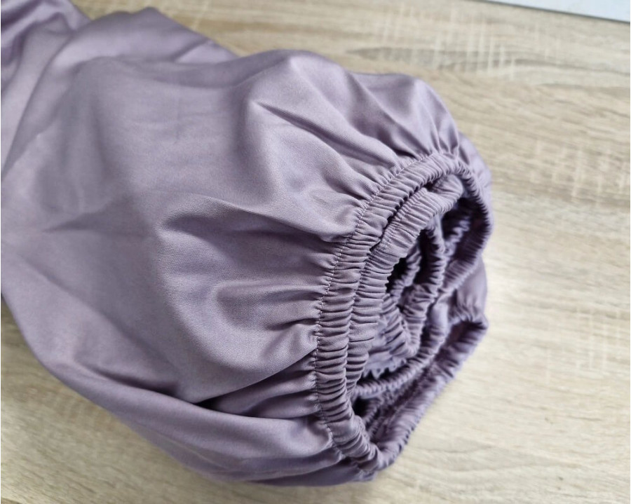 Простынь на резинке LARA сатин LUX dp13257 VIOLET 160х200+25 см