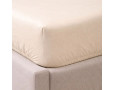 Простынь на резинке LARA сатин LUX dp13259 BEIGE 160х200+25 см