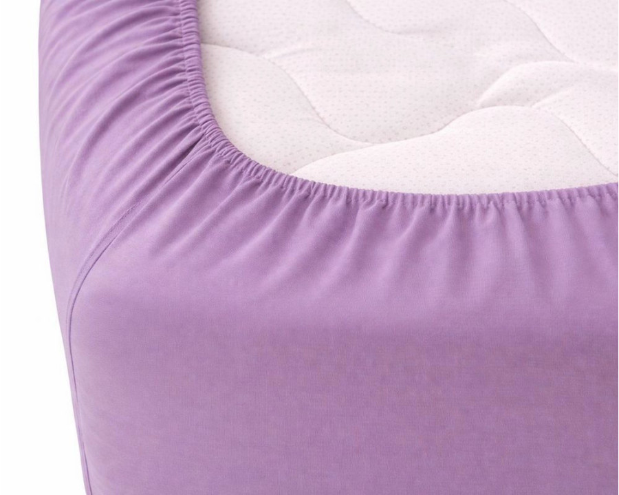 Простынь на резинке LARA сатин LUX dp13257 VIOLET 160х200+25 см