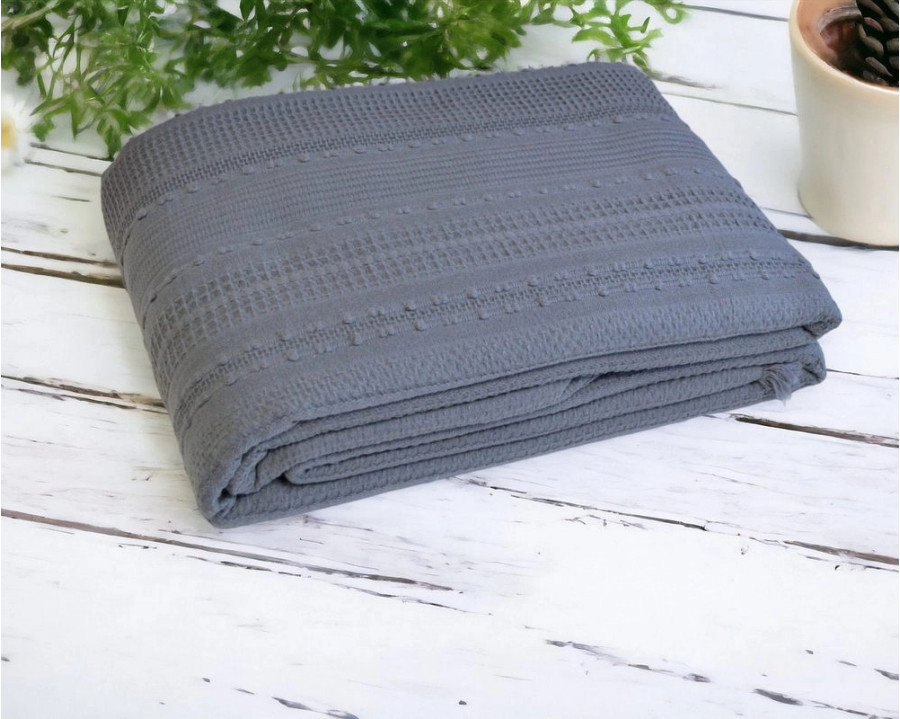 Турецкое вафельное покрывало First Choice Sole 220×240 см Anthracite