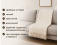 Плед шерстяной Vladi Рогожка белый 200х220