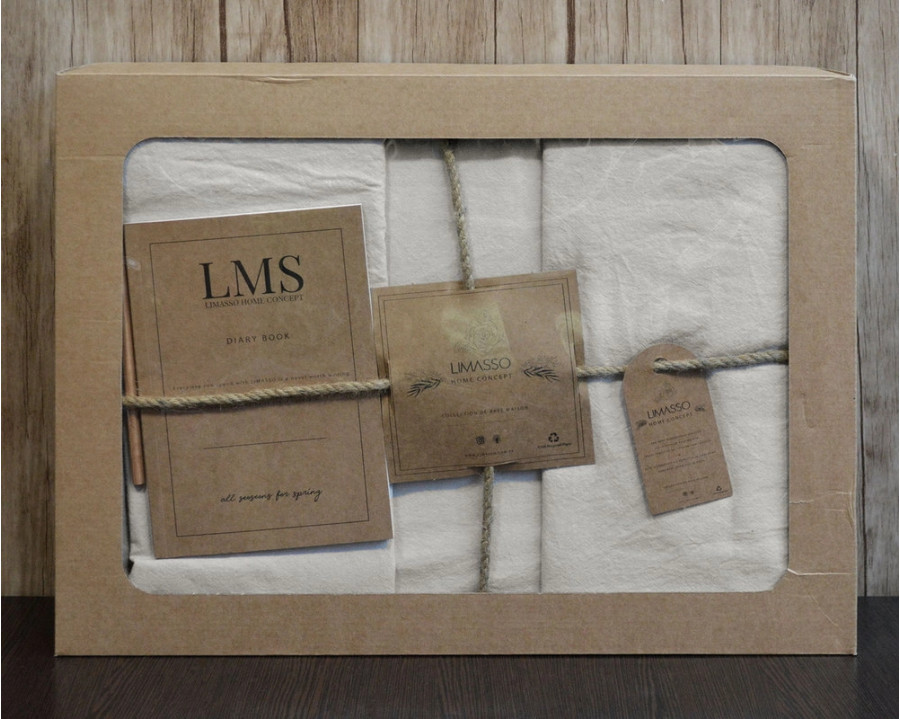 Турецкое постельное белье из вареного хлопка Limasso Stonewashed Ranforse 200 х 220 см Natural Krem