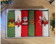 Набор новогодних полотенец кухонных Nilteks 6 штук 40х60 вафельные с вышивкой Christmas 5