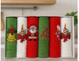 Набор новогодних полотенец кухонных Nilteks 6 штук 40х60 вафельные с вышивкой Christmas 5