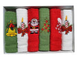 Набор новогодних полотенец кухонных Nilteks 6 штук 40х60 вафельные с вышивкой Christmas 5