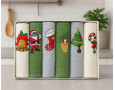 Набор новогодних полотенец кухонных Nilteks 6 штук 40х60 вафельные с вышивкой Christmas 6