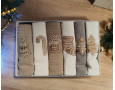 Набор новогодних полотенец кухонных Nilteks 6 штук 40х60 вафельные с вышивкой Christmas 4