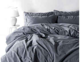 Турецкое постельное белье из вареного хлопка Limasso Stonewashed Ranforse 200 х 220 см Natural Grey