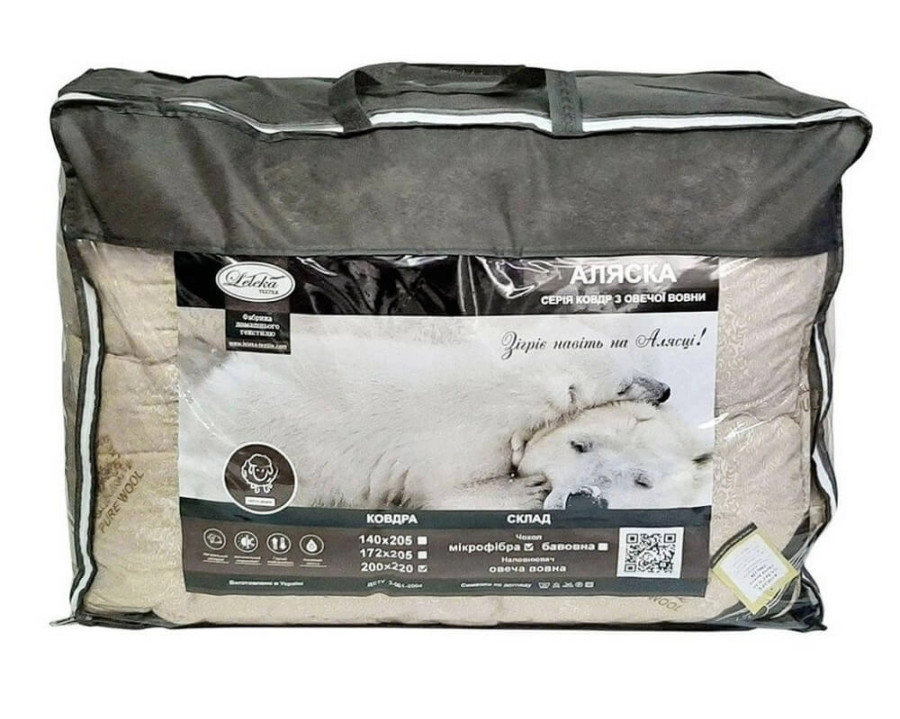 Одеяло зимнее Leleka-Textile Аляска бежевое полуторное 140х205