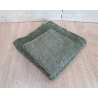 Набір турецьких махрових однотонних рушників Zeron 50х90+70х140 Green 480 г/м2