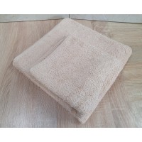 Набір турецьких махрових однотонних рушників Zeron 50х90+70х140 Beige 480 г/м2