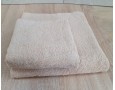 Набір турецьких махрових однотонних рушників Zeron 50х90+70х140 Beige 480 г/м2