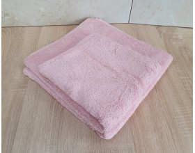 Набір турецьких махрових однотонних рушників Zeron 50х90+70х140 Pudra 480 г/м2