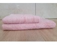 Набор турецких махровых однотонных полотенец Zeron 50х90+70х140 Pudra 480 г/м2