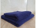 Набір турецьких махрових однотонних рушників Zeron 50х90+70х140 Dark Blue 480 г/м2