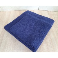 Набір турецьких махрових однотонних рушників Zeron 50х90+70х140 Dark Blue 480 г/м2