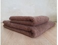 Набір турецьких махрових однотонних рушників Zeron 50х90+70х140 Brown 480 г/м2