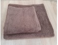 Набір турецьких махрових однотонних рушників Zeron 50х90+70х140 Brown 480 г/м2