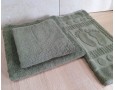 Набор турецких махровых однотонных полотенец Zeron 50х90+70х140+50х70 Green 480 г/м2