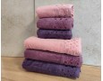 Набор махровых турецких полотенец Zeron 50х90 3 штуки + 70х140 3 штуки Microcotton Puanli Desen
