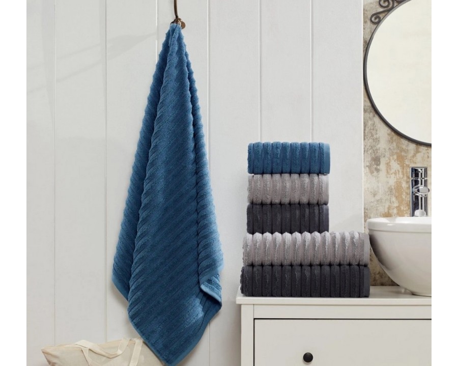 Набор махровых турецких полотенец Zeron 50х90 3 штуки + 70х140 3 штуки Microcotton Dalgali Desen