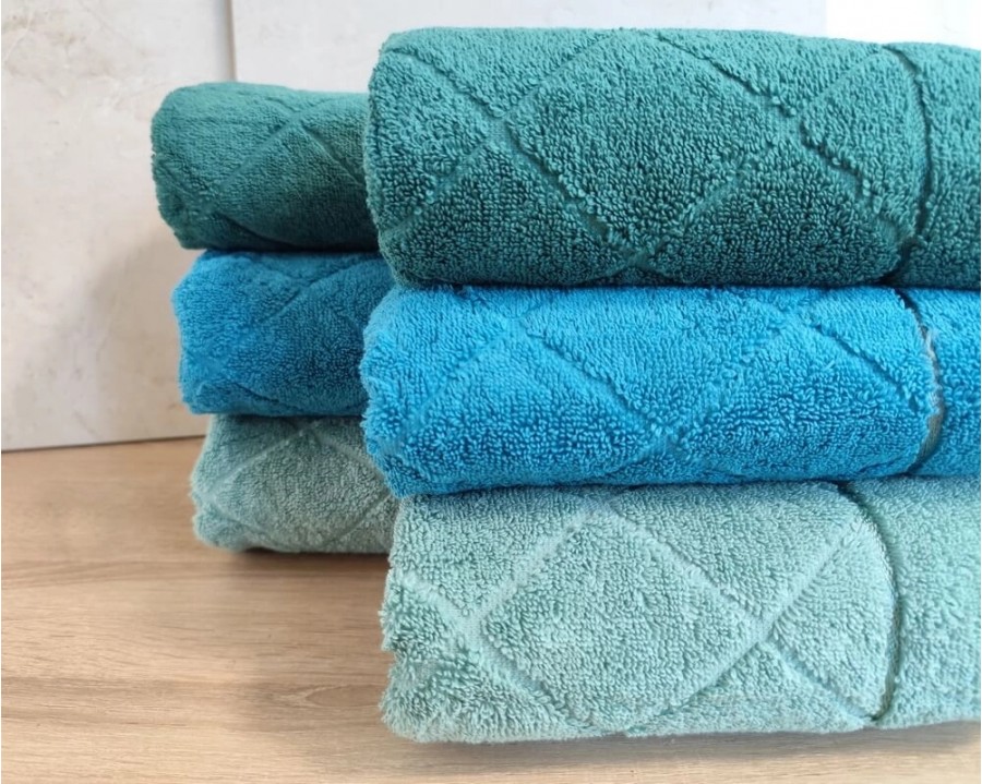 Набор махровых турецких полотенец Zeron 50х90 3 штуки + 70х140 3 штуки Microcotton Kilim Desen