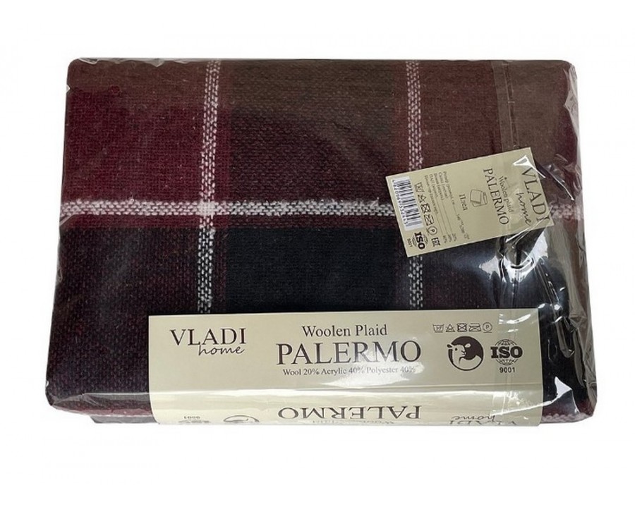 Плед полушерстяной Vladi Palermo цвета в ассортименте 140х200 ОПТ
