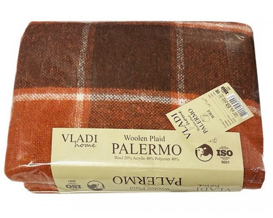 Плед полушерстяной Vladi Palermo цвета в ассортименте 140х200 ОПТ