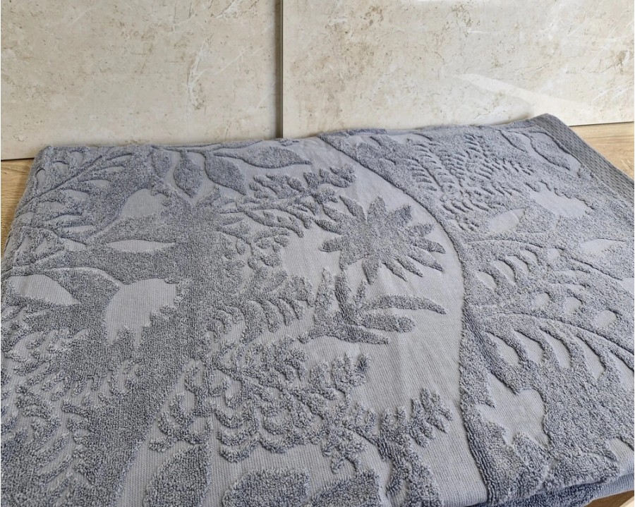 Простынь махровая жаккардовая Parisa Home Premium 150х200 плотность 470 г/м2 темно-серая