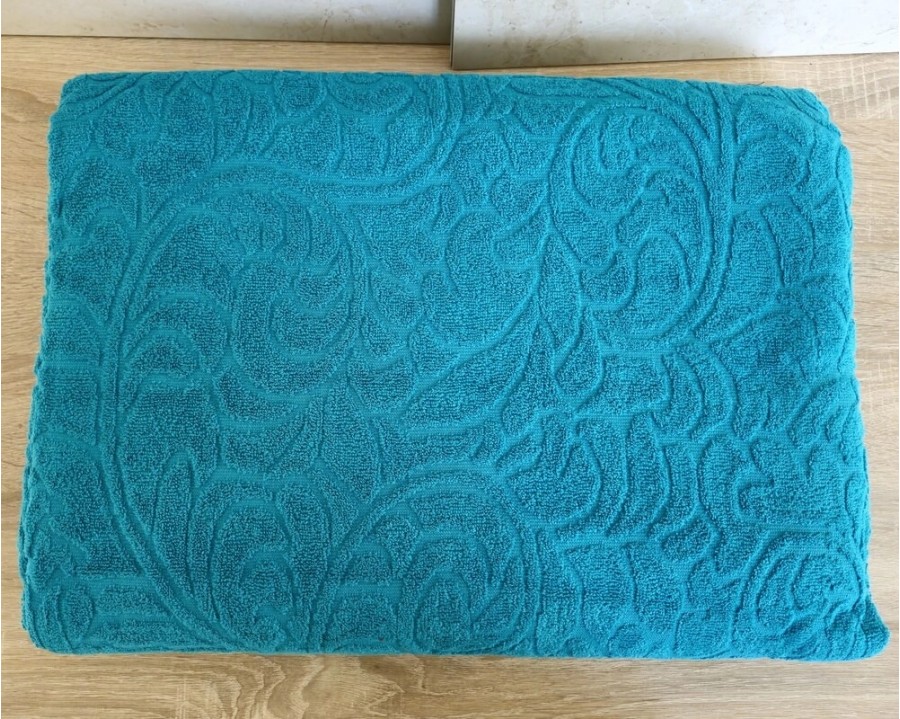 Простынь махровая жаккардовая Parisa Home 200х220 плотность 400 г/м2 бирюза