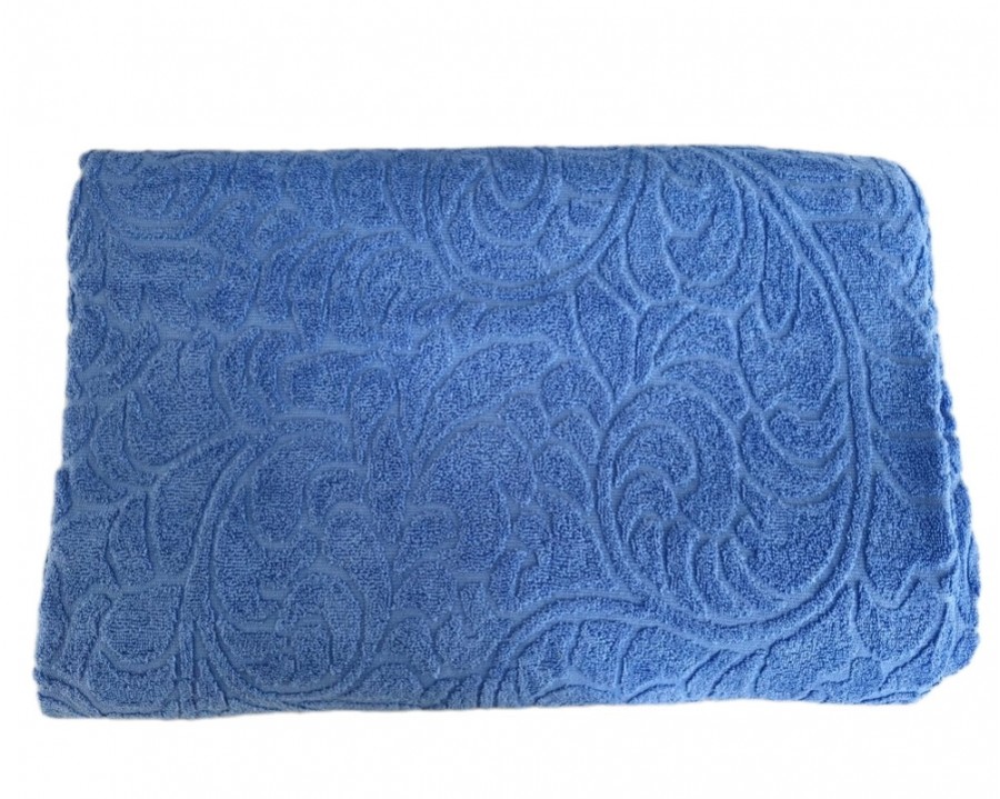 Простирадло махрове жакардове Parisa Home 200х220 щільність 400 г/м2 синє