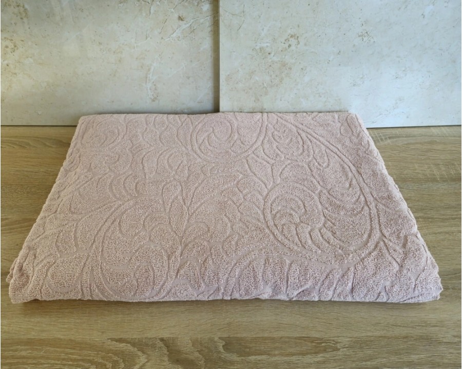 Простирадло махрове жакардове Parisa Home 150х200 щільність 400 г/м2 пудра