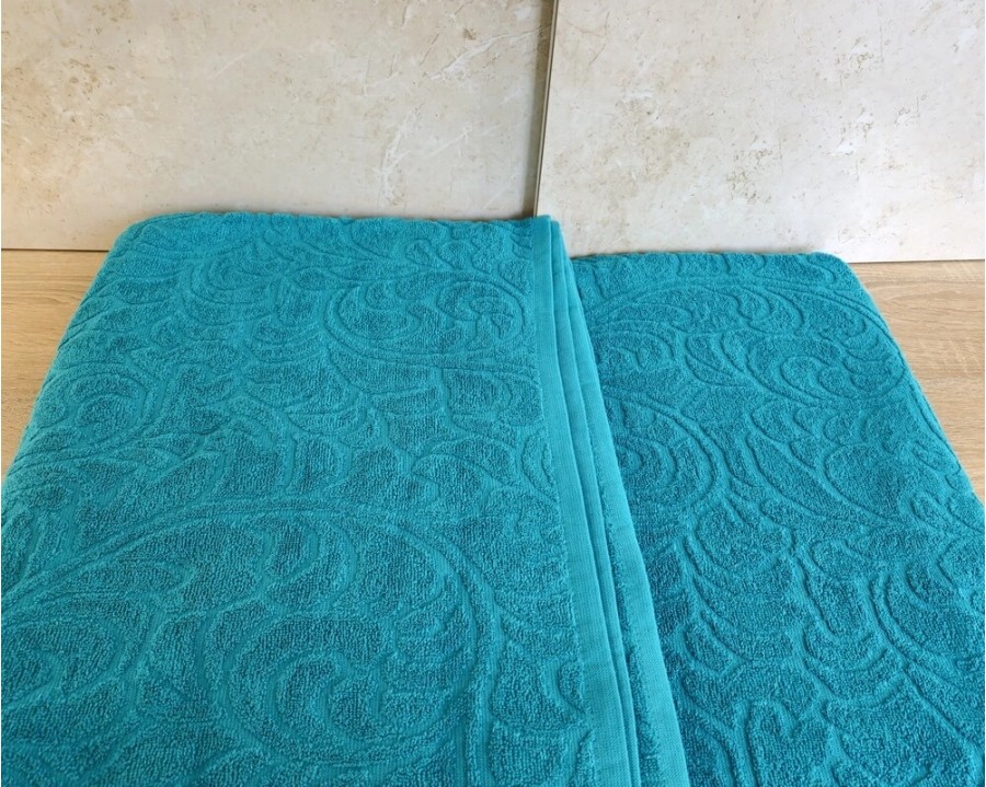 Простынь махровая жаккардовая Parisa Home 200х220 плотность 400 г/м2 бирюза