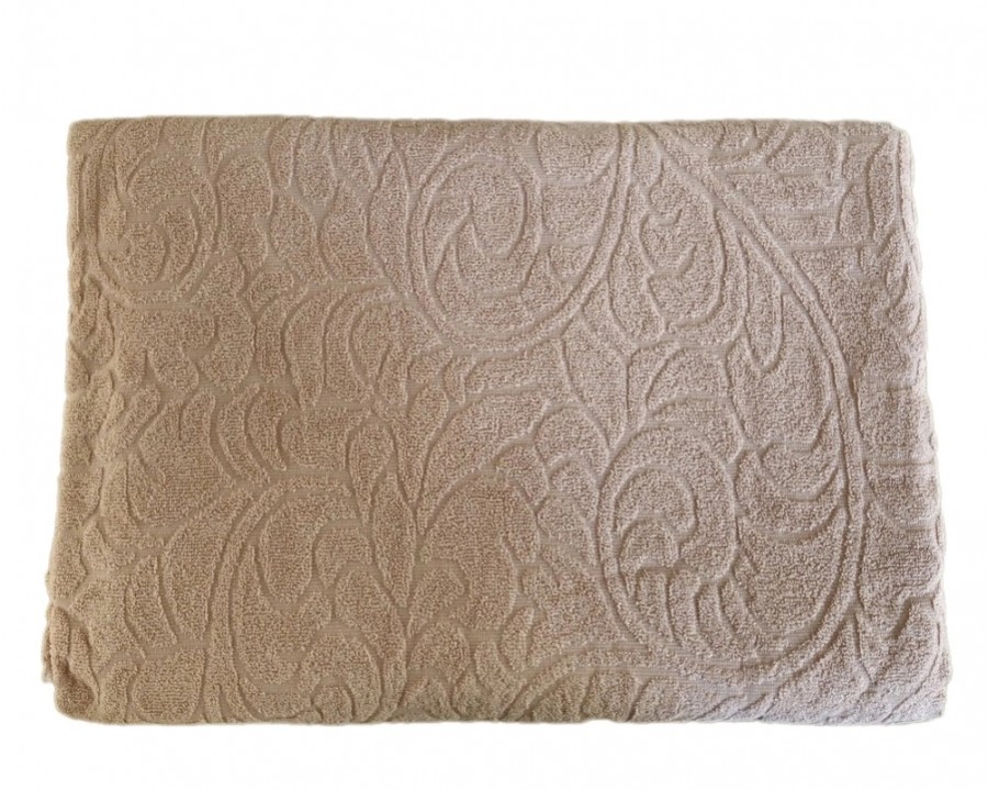 Простирадло махрове жакардове Parisa Home 150х200 щільність 400 г/м2 пудра