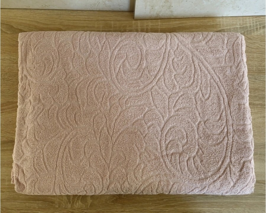 Простирадло махрове жакардове Parisa Home 150х200 щільність 400 г/м2 пудра