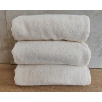 Рушник турецький махровий однотонний Zeron 50х90 крем 550 г/м2 низька петля 20/2