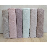 Набір турецьких махрових рушників 70х140 Gulcan 6 шт Jacquard Cotton Lux Motif