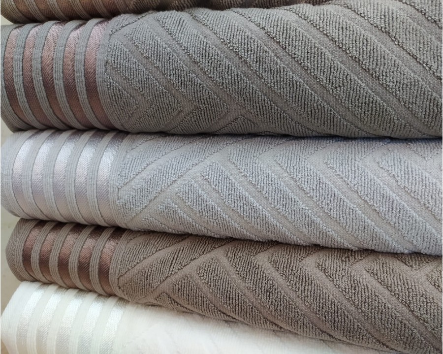 Набор турецких махровых полотенец 70х140 Gulcan 6 шт Jacquard Cotton Lux Yeni Cizgili