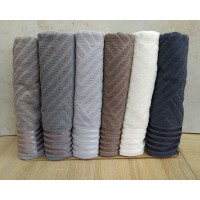 Набір турецьких махрових рушників 70х140 Gulcan 6 шт Jacquard Cotton Lux Yeni Cizgili