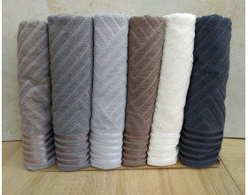 Набор турецких махровых полотенец 70х140 Gulcan 6 шт Jacquard Cotton Lux Yeni Cizgili