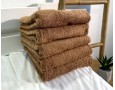 Набор турецких махровых однотонных полотенец Zeron 70х140 3 шт светло-коричневый 550 г/м2