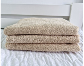 Набір турецьких махрових однотонних рушників Zeron 50х90 3 шт Beige 480 г/м2