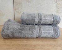 Набор бамбуковых махровых полотенец турецких Cestepe 50х90+70х140  Bamboo Aymira Grey
