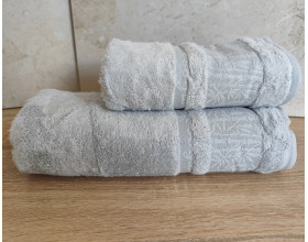 Набор бамбуковых махровых полотенец турецких Cestepe 50х90+70х140  Bamboo Aymira Silver