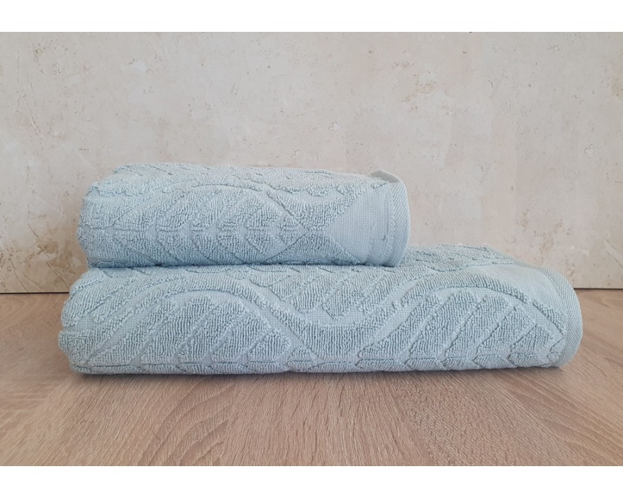 Набір махрових турецьких рушників Cestepe VIP Cotton 50х90+70х140 Aksin Mint