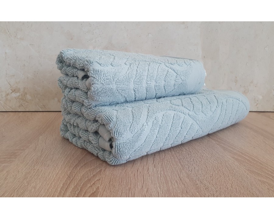 Набір махрових турецьких рушників Cestepe VIP Cotton 50х90+70х140 Aksin Mint